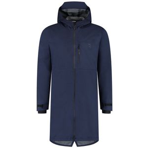 BBB Cycling Regenjas Dames Waterdicht - RainShield Parka - 10 tot 20 °C - Ventilerend - Lang Model Fietsjas Unisex - Donker Blauw - S - BBW-426