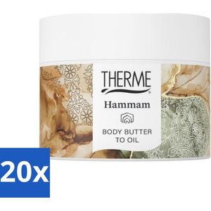 20 x Therme - Hammam - Bodybutter to Oil - Hydraterend - Verzorgend - 225gr - Verzorgend - Wellness - Hammam - Oosterse Geur - Cederhout
