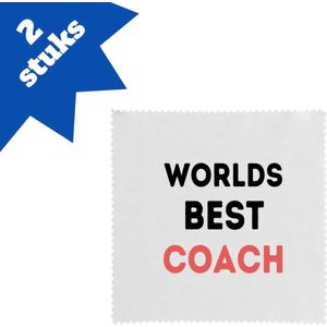 Akyol - worlds best coach brillendoekjes - Coach - de beste coach - sport - verjaardagscadeau - verjaardag - cadeau - cadeautje voor coach - coach artikelen - kado - geschenk - gift - 17,8 bij 17,8 cm - 2 stuks