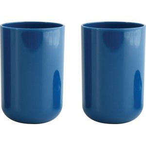 MSV Drinkbeker/limonadebeker - 4x - PS kunststof - donkerblauw - 490 ml - camping bekers