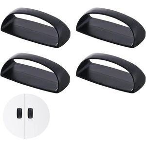 4 stuks zelfklevende kunststof handgreep voor deur Raamladekast Koelkast (Zwart)