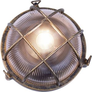 Olucia Juanita - Industriële Buiten wandlamp - Aluminium/Glas - Goud;Zwart