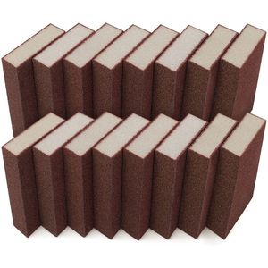 Belle Vous 16 Stuks Grove Schuurspons - Kit Voor Nat en Droog Schuurblok - Wasbaar en Herbruikbaar 70 Korrel Grof Schuurpapier - Ideaal Voor het Polijsten van Hout, Metaal en Muren