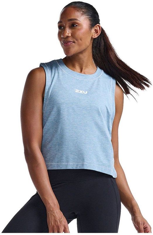 2xu Motion Crop Mouwloos T-shirt Blauw XS Vrouw
