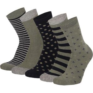 Apollo - Sokken Jongens - Casual Print - Army Groen - Maat 35/38 - Kindersokken jongens - Kindersokken - Sokken kind - Kindersokken maat 35 38 - Sokken jongens multipack