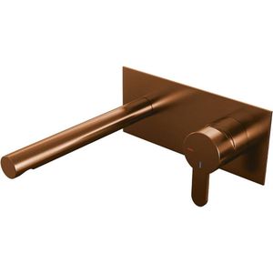 Brauer Copper Edition wastafelkraan inbouw ColdStart met inbouwdeel type S4 greep geborsteld koper PVD