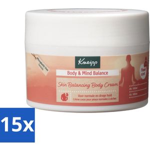 15 x Kneipp - Body crème - Body & Mind Balance - Iris & Vetiver - 200 ml - Body Crème - Balans - Ontspanning - Huidverzorging - Iris Extract