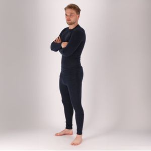 Morethansocks - Thermo (onder) shirt heren - Merino Wol - Navy Blauw - 1-Stuk - Maat L - Thermoshirt heren - Thermokleding heren