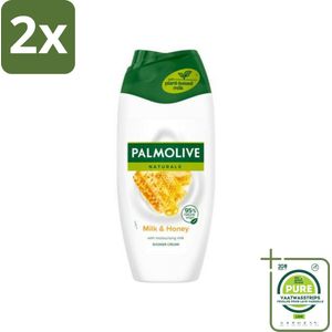 Palmolive Naturals - Douchecrème - Honing & Melk - Hydraterende Melk - 250 ml - Voordeelverpakking - 2 stuks - Douchegel honing en melk - Hydraterende douchegel