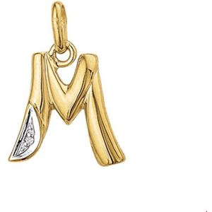 Gouden Letter M - diamant
