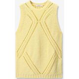 Sissy-Boy - Lichtgele Gebreide Top - Mouwloos - Ronde Halslijn