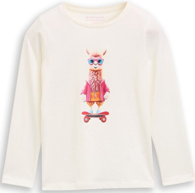 TOM TAILOR - Shirt - Azuur - Lange Mouw - Motiefprint