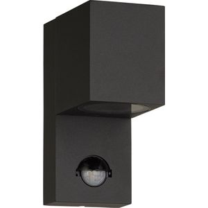 Olucia Corella - Moderne Buiten wandlamp met bewegingssensor - Aluminium - Zwart