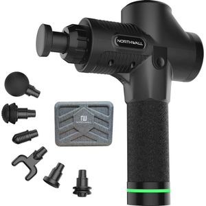 Northwall Massage Gun Professioneel Elite - Massage Pistool Inclusief Koffer en 6 Opzetstukken - Krachtig en Draadloos Sport en Relax Massage Apparaat