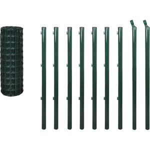 vidaXL-Eurohek-25x1,5-m-staal-groen