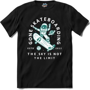 The Sky Is Not The Limit | Skaten - Skateboard - T-Shirt - Unisex - Zwart - Maat XXL