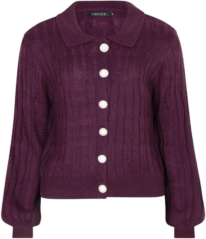 Ydence - Colette Cw2526 - Vest - Aubergine - Gebreide Truien
