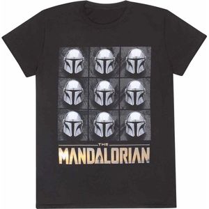 Disney Star Wars - The Mandalorian Mando Helmets Mens Tshirt - S - Zwart