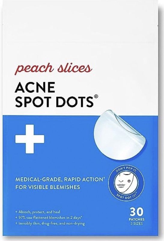 Peach Slices Acne Spot Dots, Hydrocolloid - Snelwerkende Acne Pleisters - 30 stuks