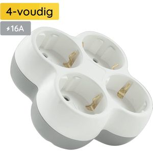 Technik Verdeelstekker - 4-Voudig - Doorvoerstekker - Stopcontact Splitter - Wit