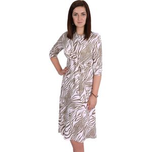 Bruine en beige asymmetrische jurk van John Zack