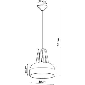 Sollux Lighting - Hanglamp CASCO zwart/natuurlijk hout