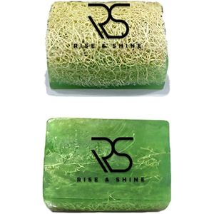 Rise and Shine Aloë Vera Soap With Glycerin - Natuurlijke Handgemaakte Zeep met Aloë Vera & Loofah (Pompoenvezel), Scrub & Primer in Eén, Hydraterend & Make-upreiniger, Gezicht- en Lichaamsverzorging - 130 gram 1 stuk, Dilan Polat