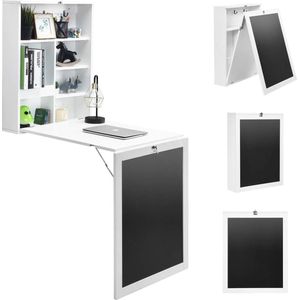 Wandtafel inklapbaar, wandklaptafel, bureau om uit te klappen, eettafel, klapbureau, laptoptafel, bartafel met bord, 85,5 x 60 x 145,5 cm