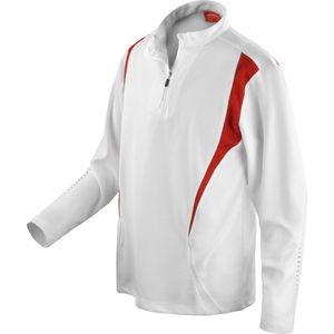 Spiro Unisex Sportproef Prestatie Trainingen Top (Wit/Rood/Wit)