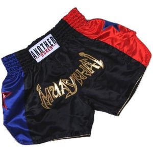 Yhenlovtt Muay Thai Shorts, Unisex Muay Thai Boksbroek, Ademend MMA Kickboksen Vechten, Kickboksen Vechtsporten Vechtuitrusting (L Zwart)