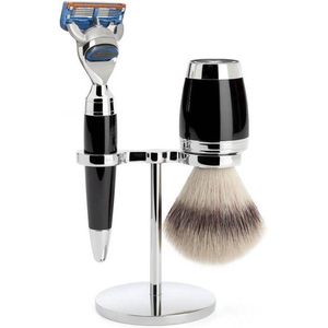 MÜHLE - Fusion & Silvertip Fibre Scheerset (3-Delig) -Stylo Zwart