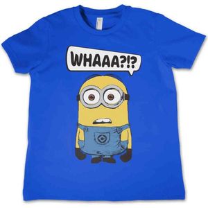 Minions Kinder Tshirt -Kids tm 8 jaar- Whaaa?!? Blauw