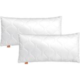 Comfort 100 hoofdkussens, sierkussen, bankkussen, Ökotex, wasbaar tot 60 graden, Made in EU, 2 stuks, 30 x 50 cm, wit