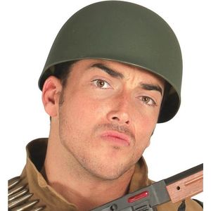 2x stuks soldaat/militair/leger helm groen voor volwassenen - Verkleedkleding spullen