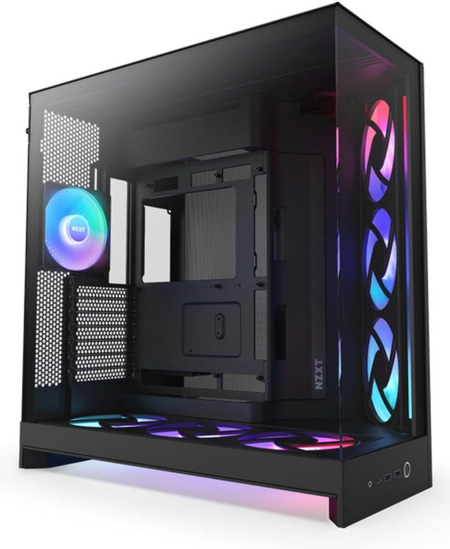 NZXT - H9 Flow RGB+ - Midi Tower - Zwart - ATX - PC Behuizing