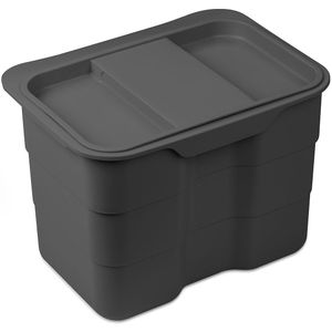 ESSENZA BIOBIN - Afvalbak met Deksel - Antraciet - 4,2 Liter - Kunststof - EASY CLEAN