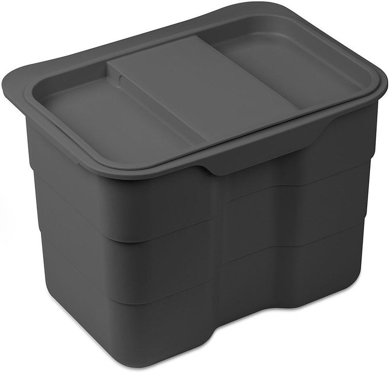 ESSENZA BIOBIN - Afvalbak met Deksel - Antraciet - 4,2 Liter - Kunststof - EASY CLEAN