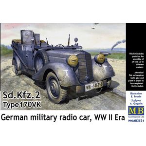 1:35 Master Box 3531 Mercedes-Benz 170 Kfz. 2 Type 170VK - Radio Car WWII Plastic Modelbouwpakket