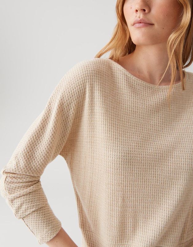 Opus - Top - Bruin - Lange Mouw