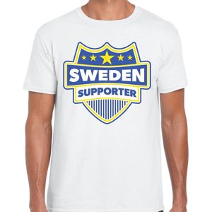 Sweden supporter schild t-shirt wit voor heren - Zweden landen t-shirt / kleding - EK / WK / Olympische spelen outfit M