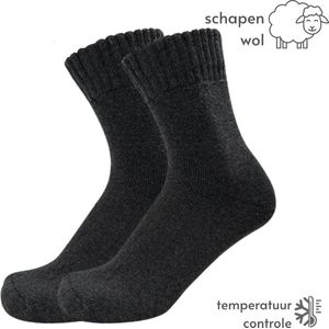 Thermosokken met Wol - maat 36-40 - Donker grijs - Wintersokken/ Thermische sokken Dames