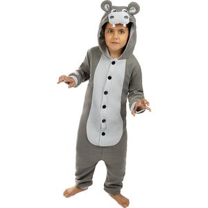 FUNIDELIA Nijlpaard Kostuum - Nijlpaard Onesie voor kinderen - Maat: 97 - 104 cm