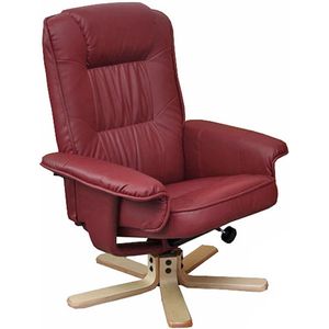 Relaxfauteuil TV-fauteuil fauteuil zonder kruk M56 kunstleder ~ bordeaux