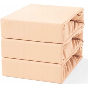 Zonder Kreukels Jersey Hoeslaken met Elastiek 90x200cm - Zalmroze