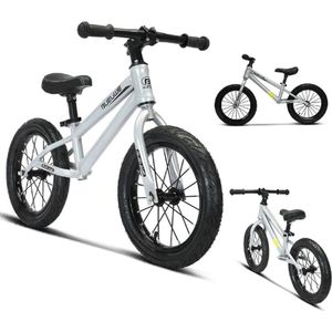 Loopfiets - Lichtgewicht - Zilver - 16 inch - Luchtbanden - 4 Tot 8 Jaar - Perfect Cadeau Voor Kinderen