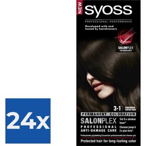 Syoss - Haarverf - 3_1 - Donkerbruin - 115ml x 24
