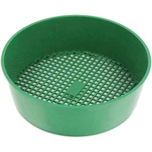 Handbediende tuinbodemzeef - kunststof gaas stenen zeef - 21 cm diameter - 60 g gewicht - tuingereedschap - tuinieren - verschillende kleuren .
