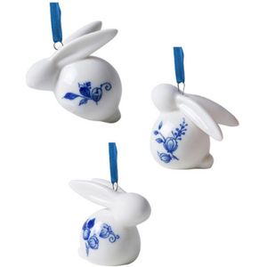 Paashanger - Konijn - Set van 3 - Keramiek - 6 cm