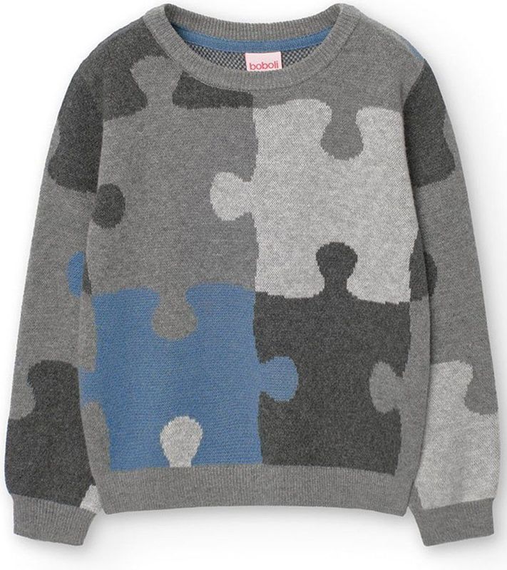 Boboli - Gebreide Trui - Grijs - 6 Jaar - Jongens