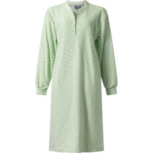 Lunatex - warm dames nachthemd 224180 - aangeruwd badstof - groen - maat S